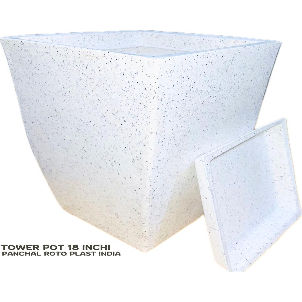 Tower flower pot marble look 18 inchi