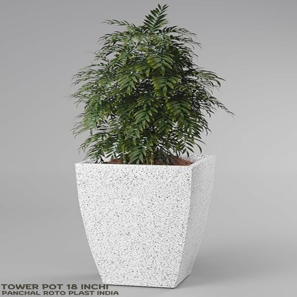 Tower flower pot marble look 18 inchi