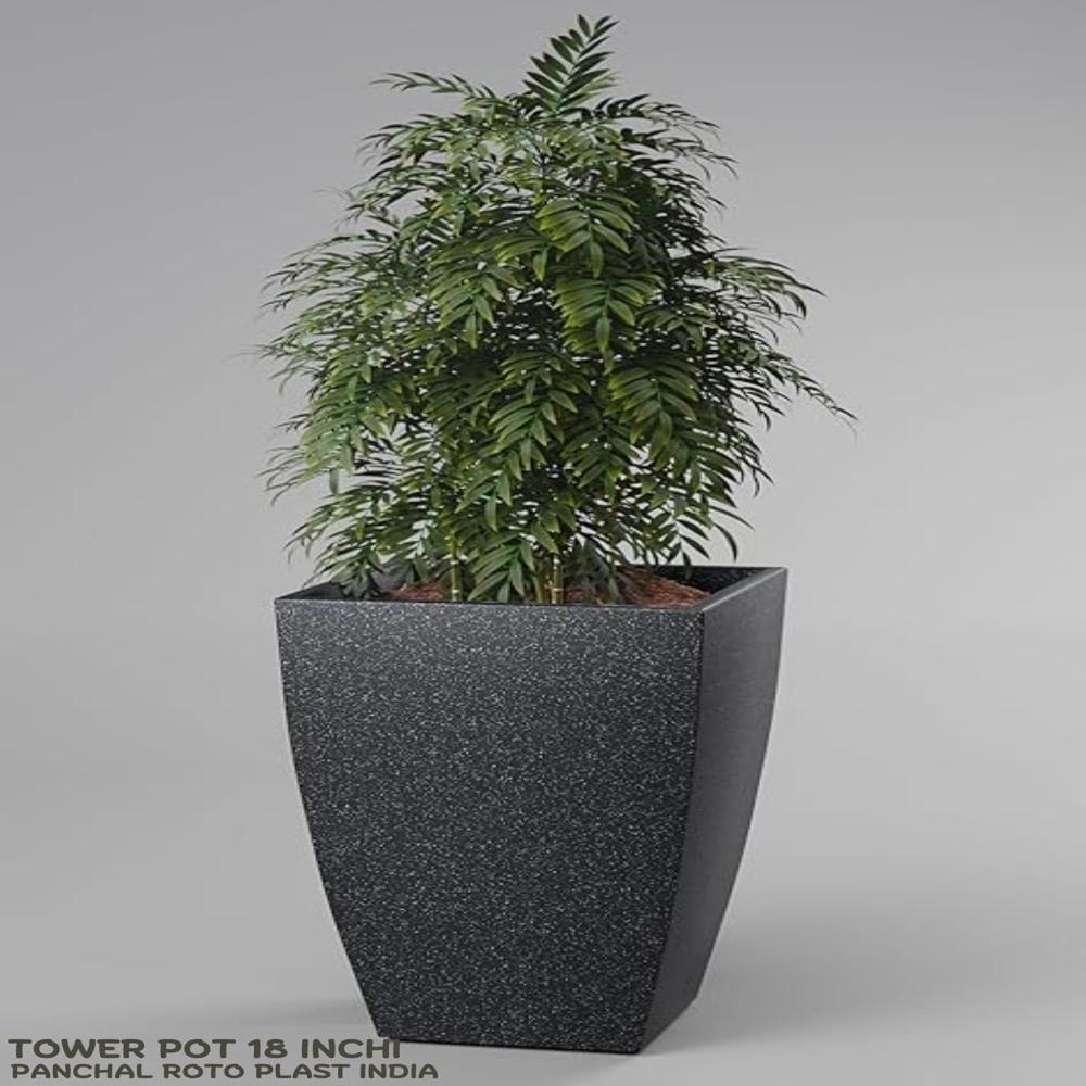 Tower flower pot marble look 18 inchi