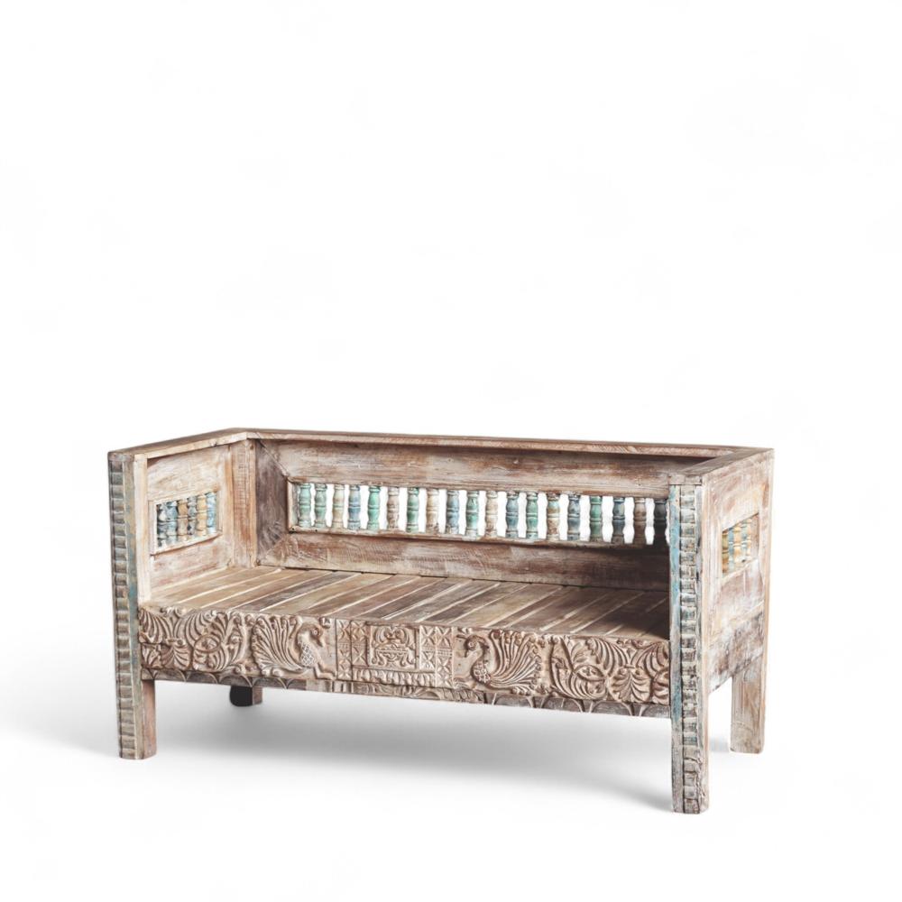 Antique Wooden Bench - Artwork: Crafted