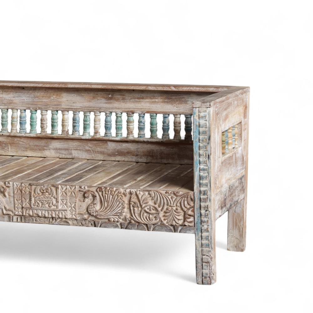 Antique Wooden Bench - Artwork: Crafted