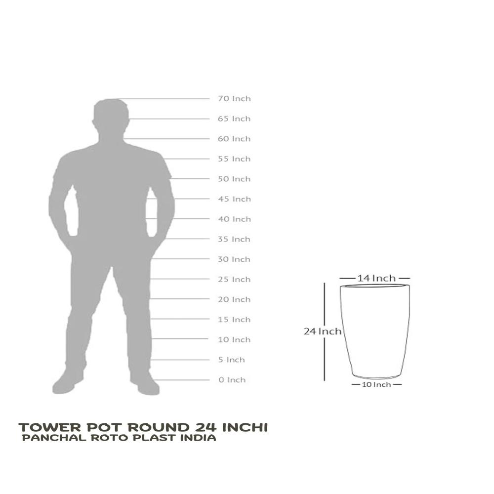 Round cylindrical flower pot 24 inchi