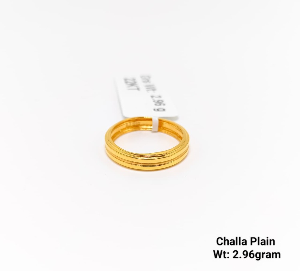 92% New Design Gold Chall Ring Plain