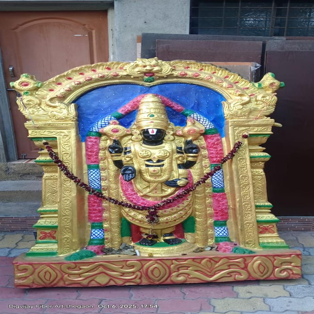Fiber Tirupati Balaji Statue Mural - Color: Any