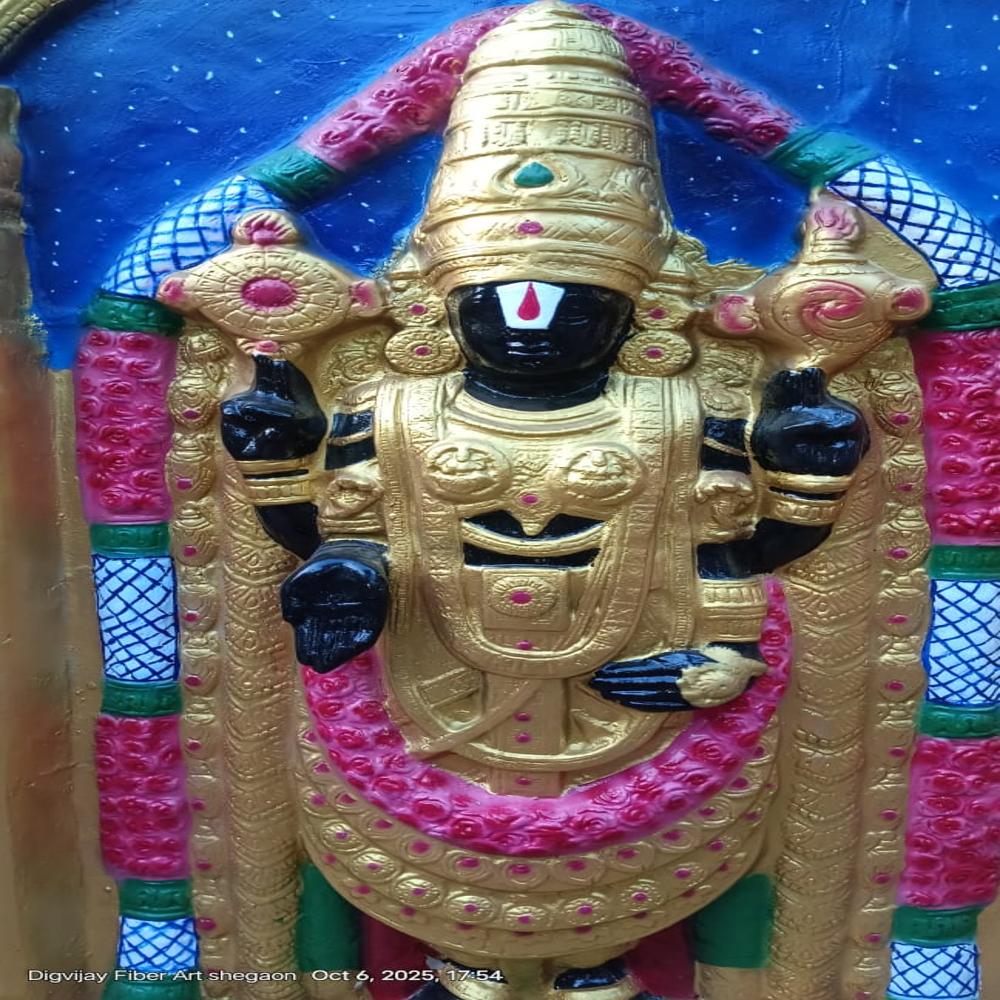 Fiber Tirupati Balaji Statue mural