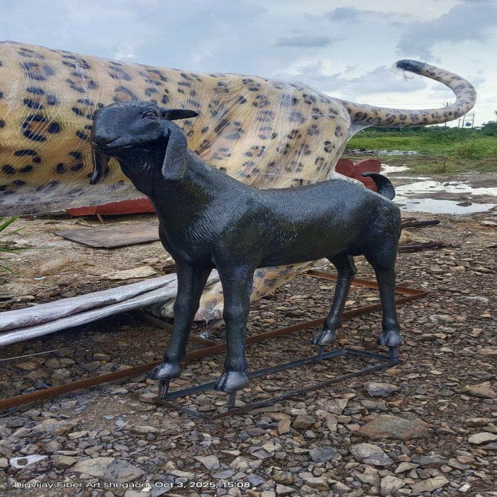 Fiber Goat Statue - Color: Multi