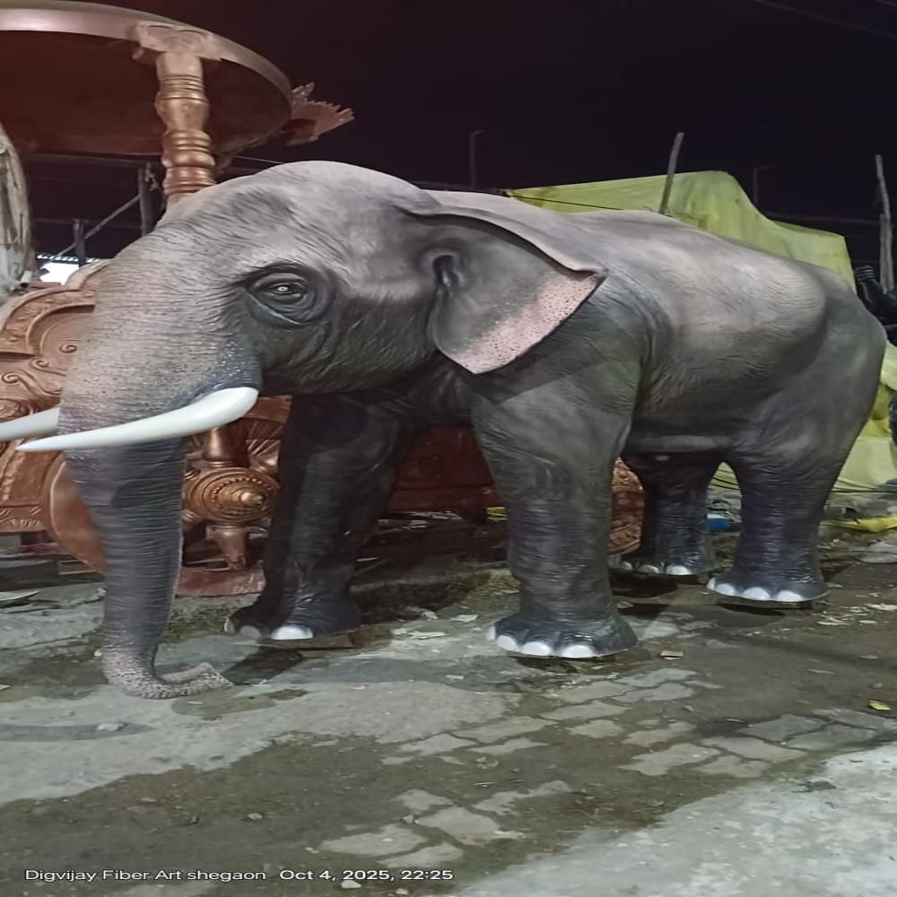 Fiber Natural Elephant Statue