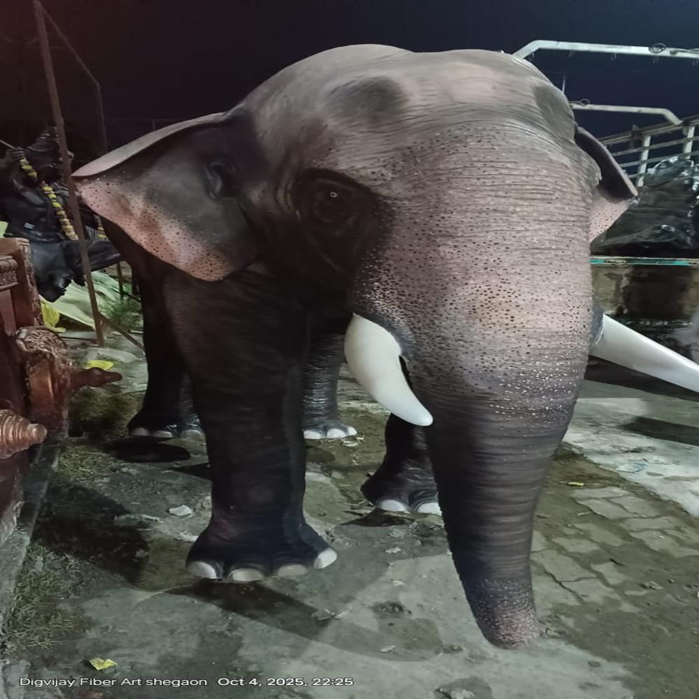 Fiber Natural Elephant Statue