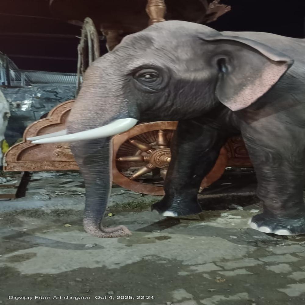 Fiber Natural Elephant Statue