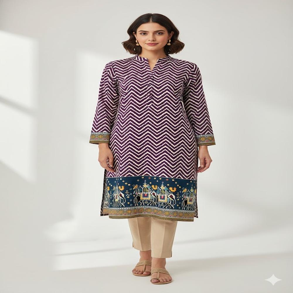 Banarasi Tissue Gold Ikat-style Print fabric