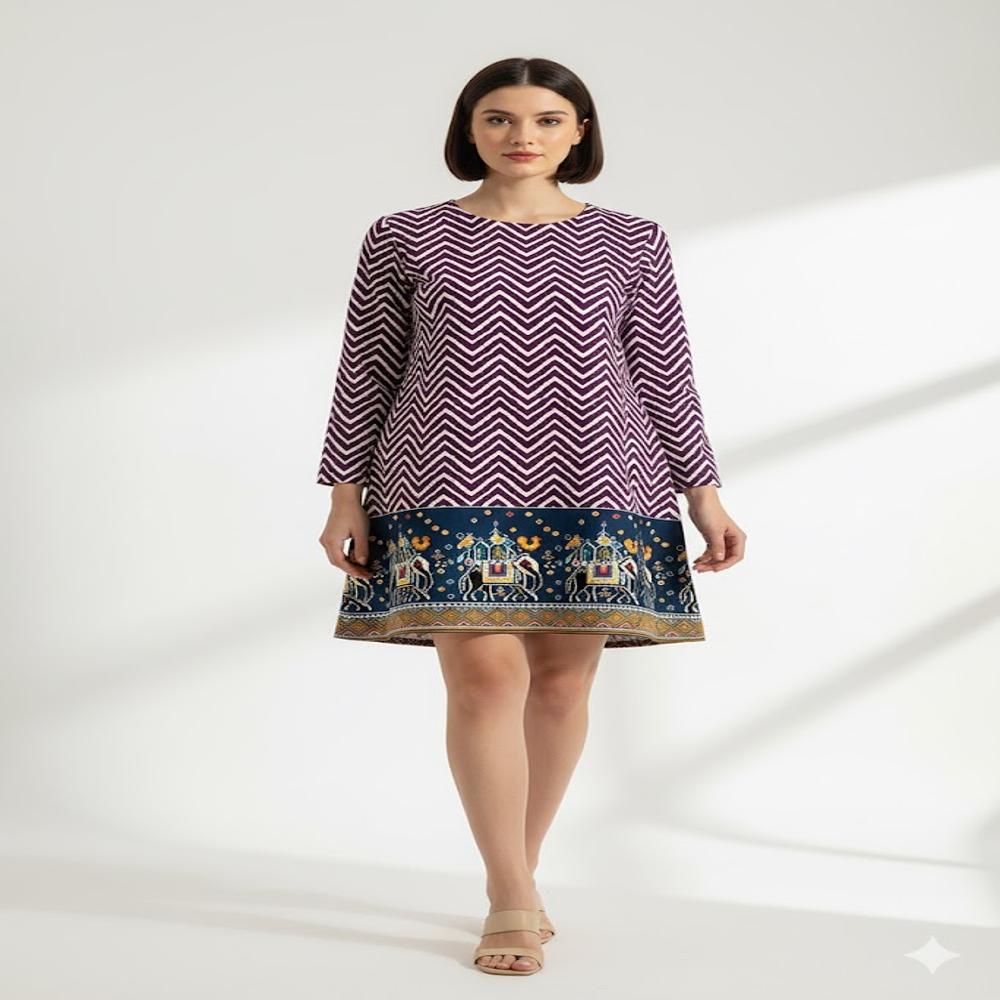 Banarasi Tissue Gold Ikat-style Print fabric