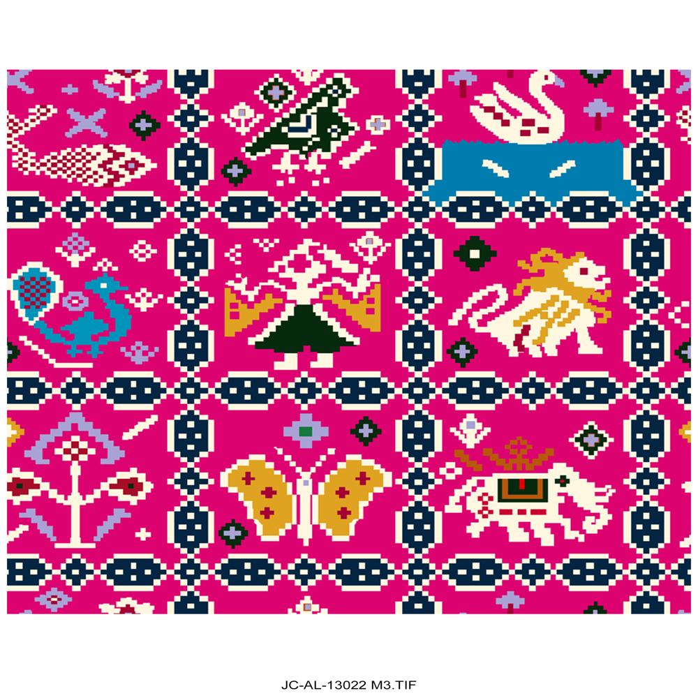 Patola-Inspired Double Ikat Geometric Print fabric