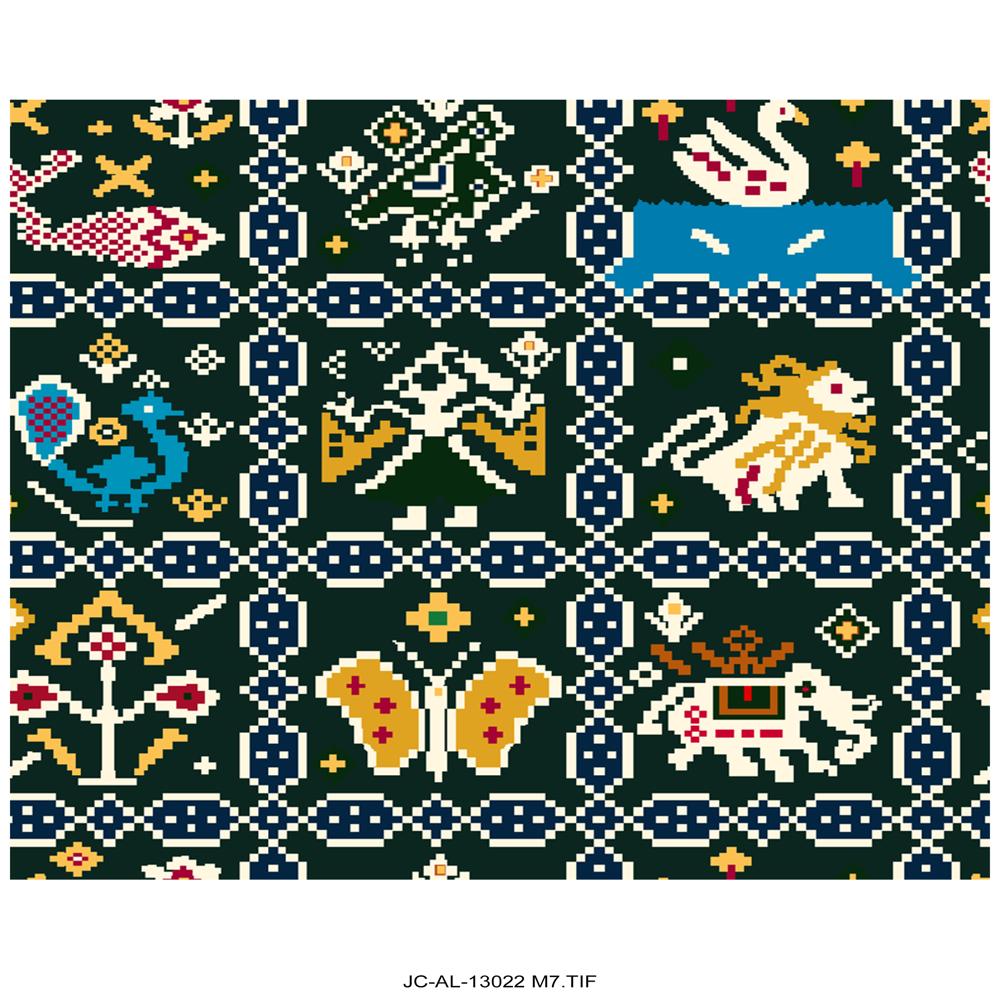 Patola-Inspired Double Ikat Geometric Print fabric