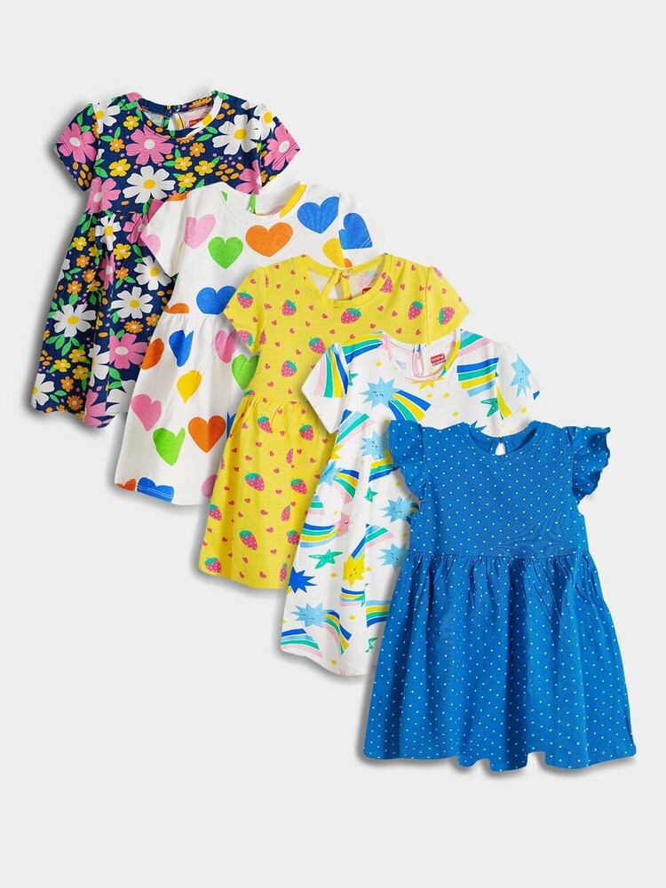 Girls Printed Dress Mixed