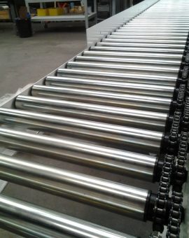 Chain Driven Roller Conveyors - Stainless Steel, Polished Silver Finish | Durable, Versatile for Industrial Applications, 12-Year Warranty