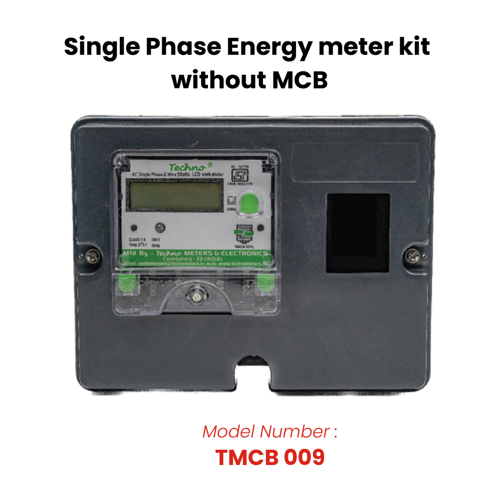 Gray Techno Single Phase Energy Meter With Box