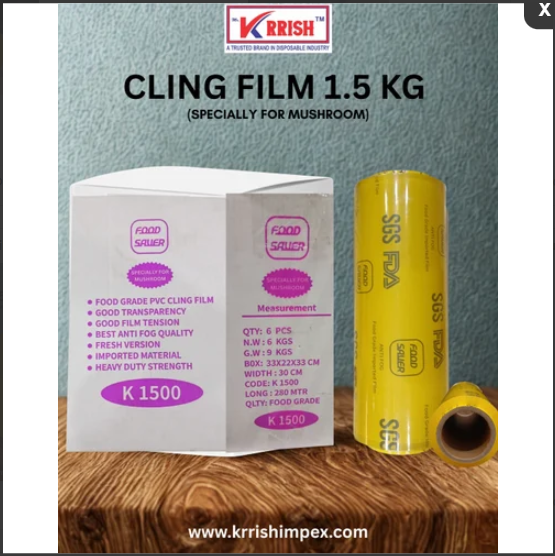 1.5 KG MUSHROOM CLING FILM Best Anti-Fog QUALITY