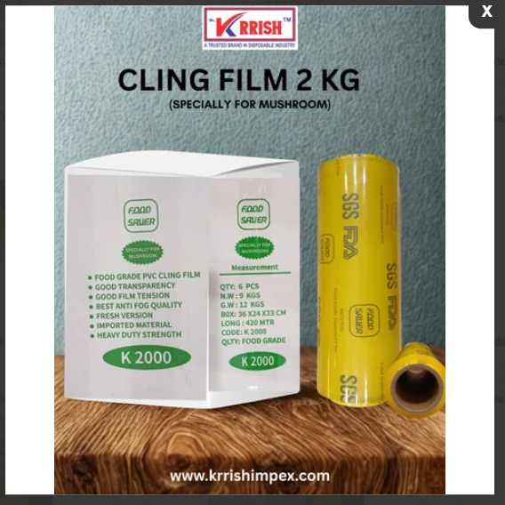 2 KG MUSHROOM CLING FILM Best Anti-Fog QUALITY