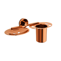 Bathroom Soap Dish & Tumbler Rose Gold