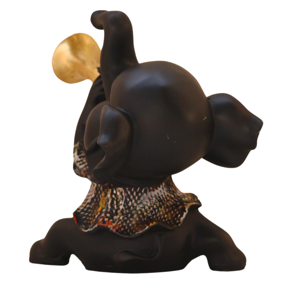 Handcrafted Resin Multi Elephant Showpiece For Decoration Item - Color: Black
