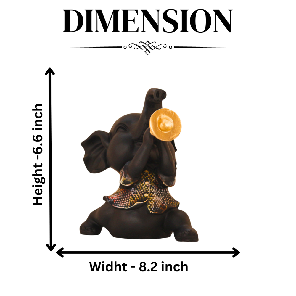 Handcrafted Resin Multi Elephant Showpiece For Decoration Item - Color: Black