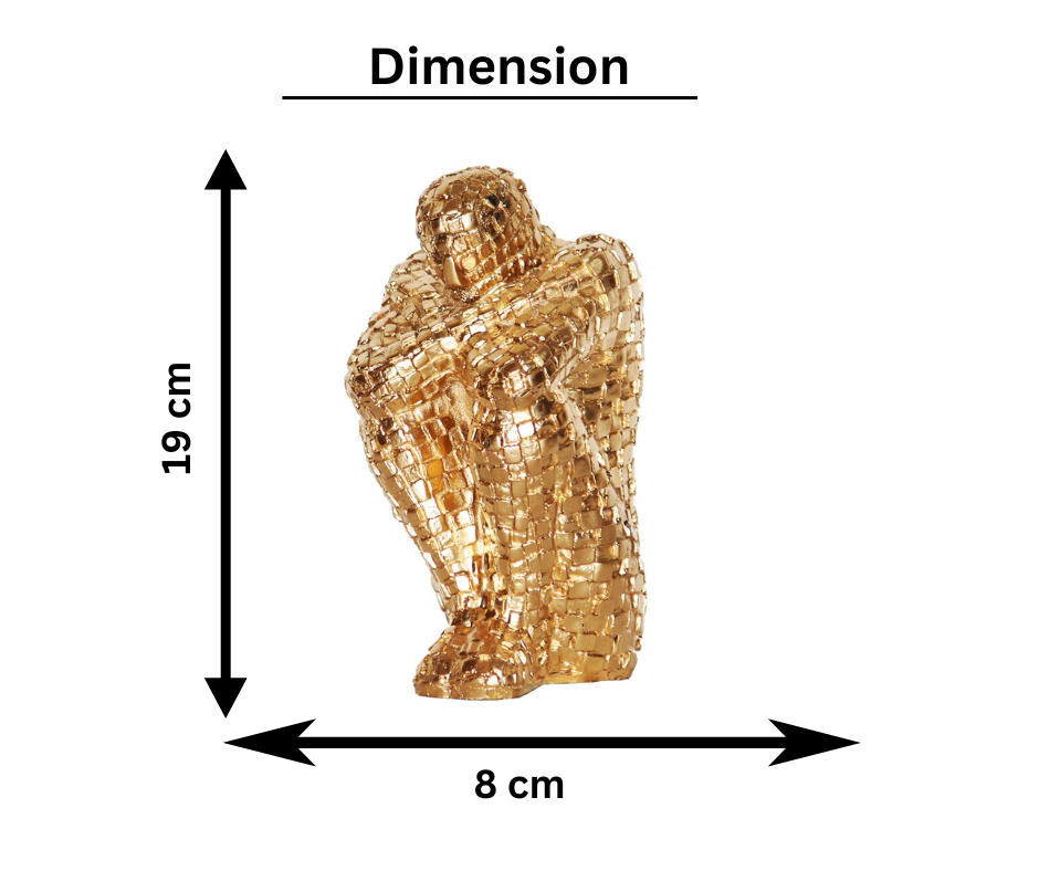 Sitting Man Statue - Color: Gold