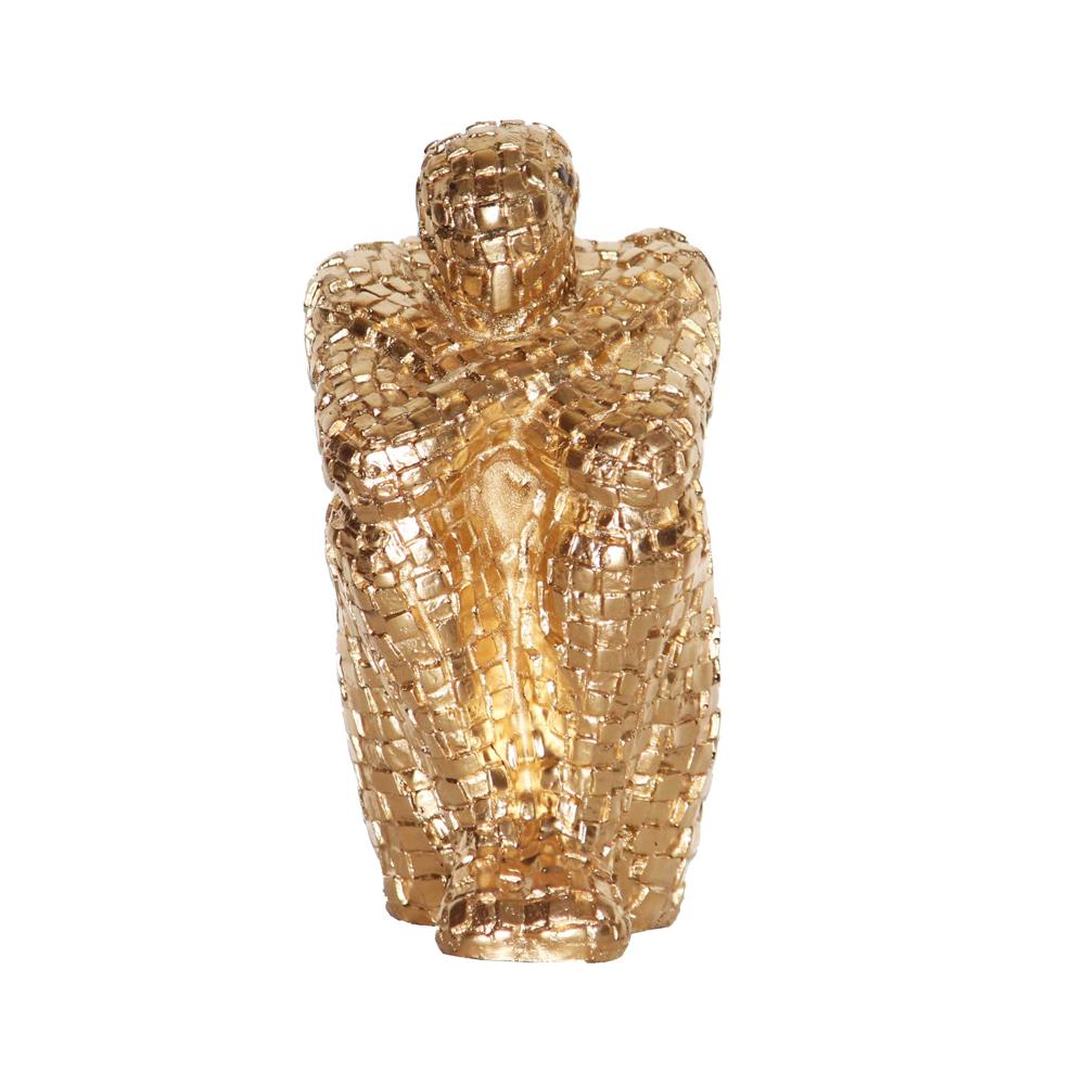 Sitting Man Statue - Color: Gold