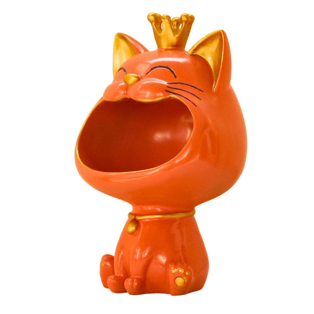 Laughing Cat Figures Statue Key Holder Bowl Coin Jewellery Tray