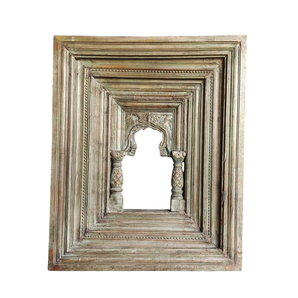 Antique Wooden Jharokha Frame - Artwork: Crafted