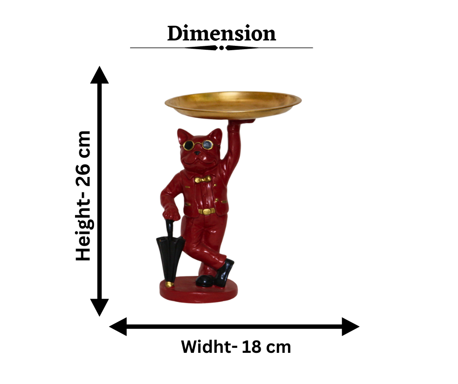 Dog Statue with Tray