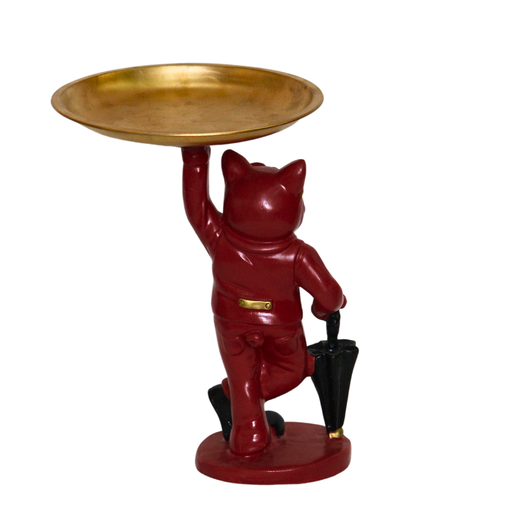 Dog Statue with Tray