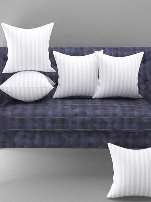 Premium Quality White Stripes Vaccum Cushion Cover - Use: Airplane