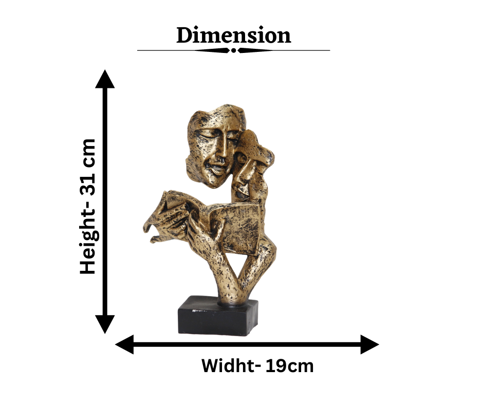 Handicraft Resin Gold Couple Statue for home