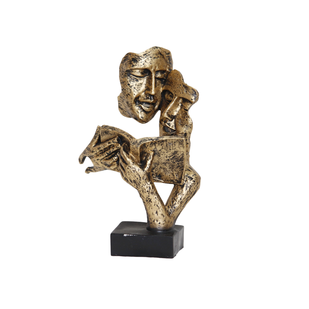 Handicraft Resin Gold Couple Statue for home