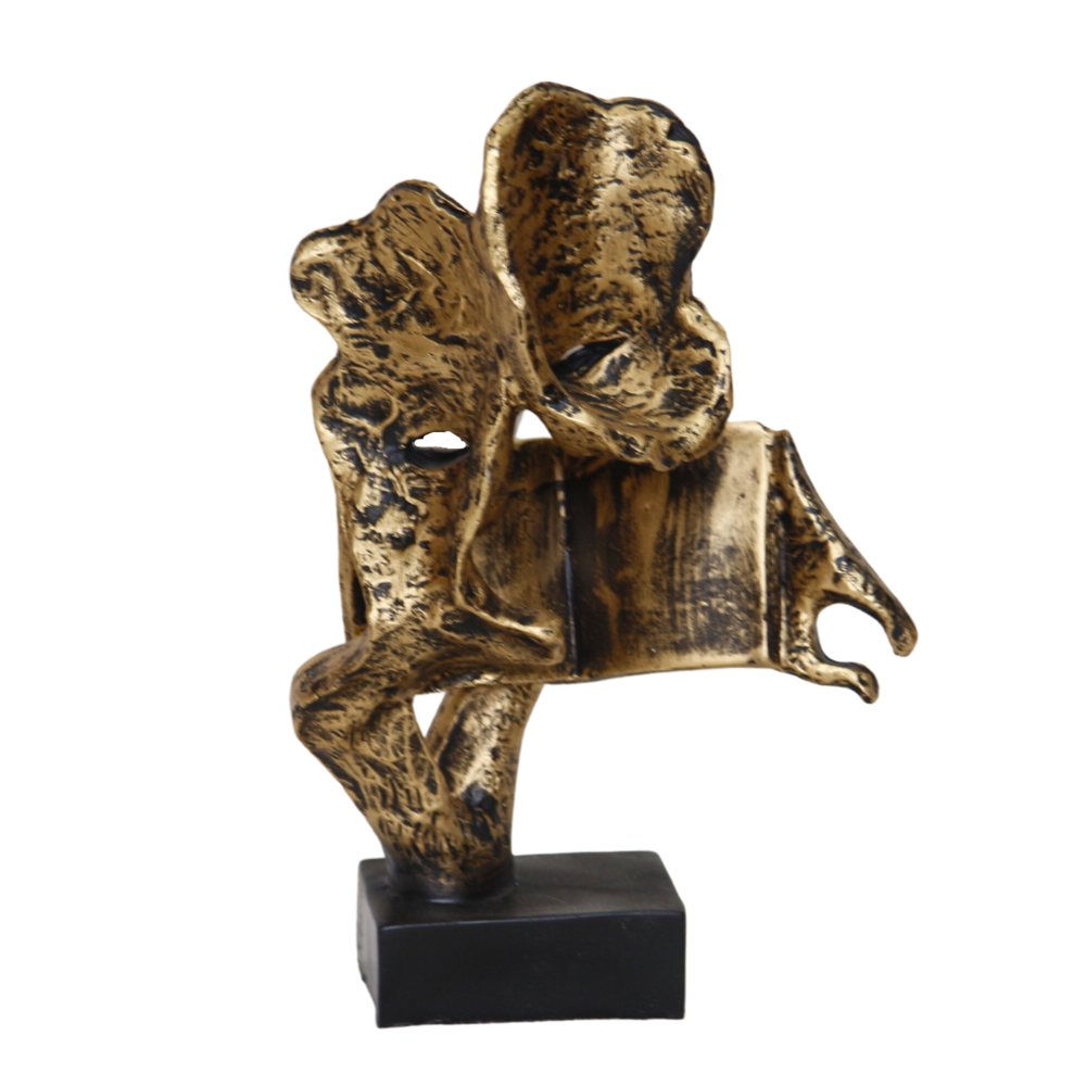 Handicraft Resin Gold Couple Statue for home