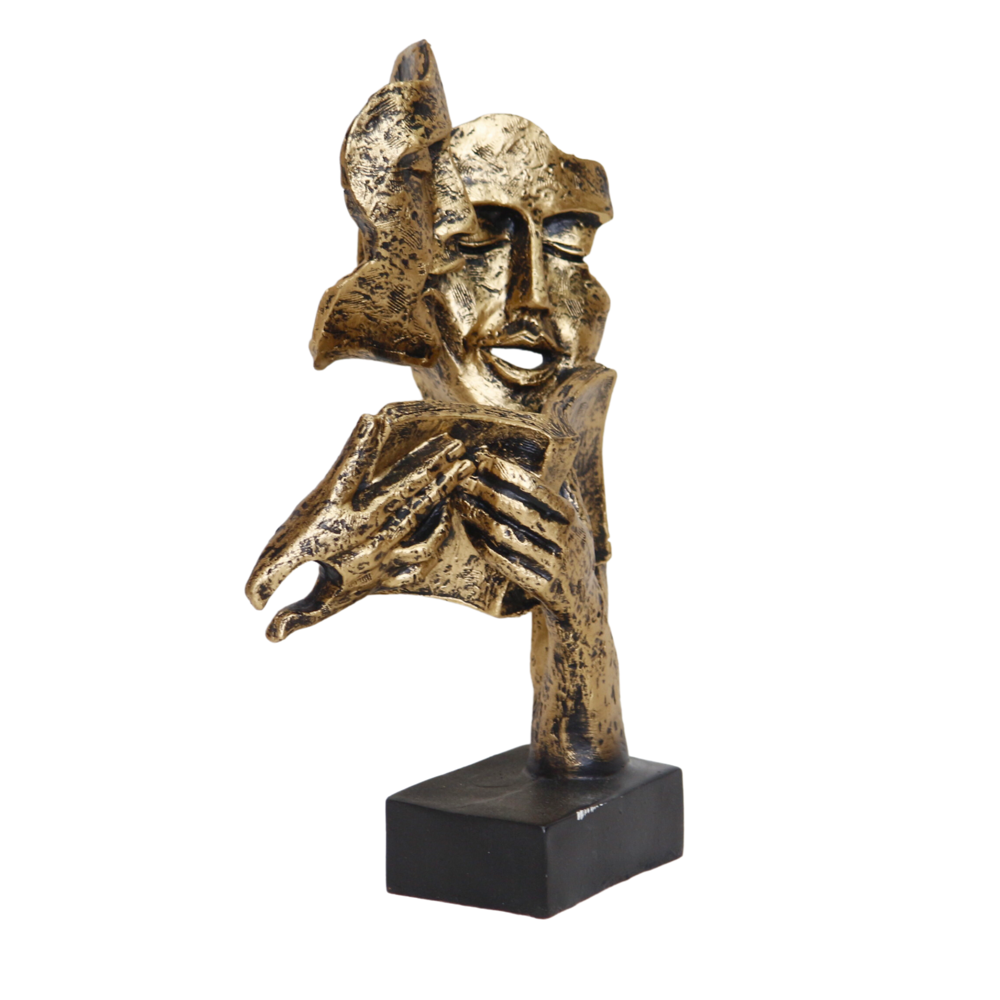 Handicraft Resin Gold Couple Statue for home