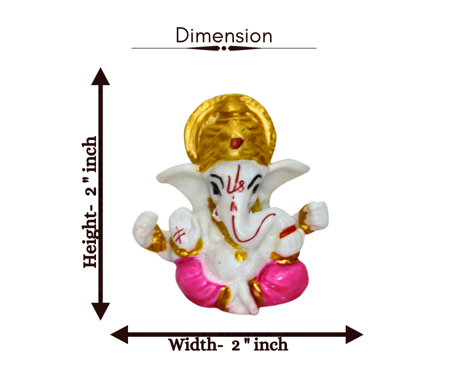 Car Ganesh Statue - Color: Pink