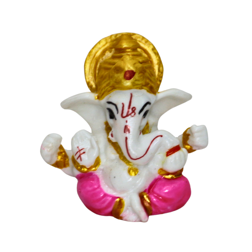 Car Ganesh Statue - Color: Pink