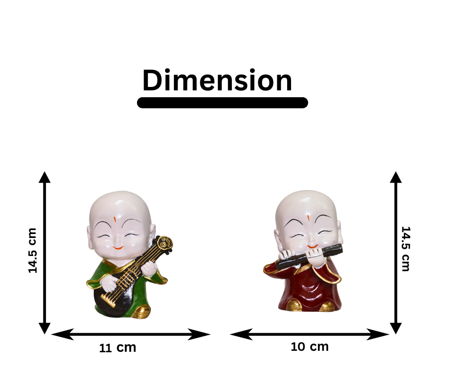 Set of 2 Monks Statue