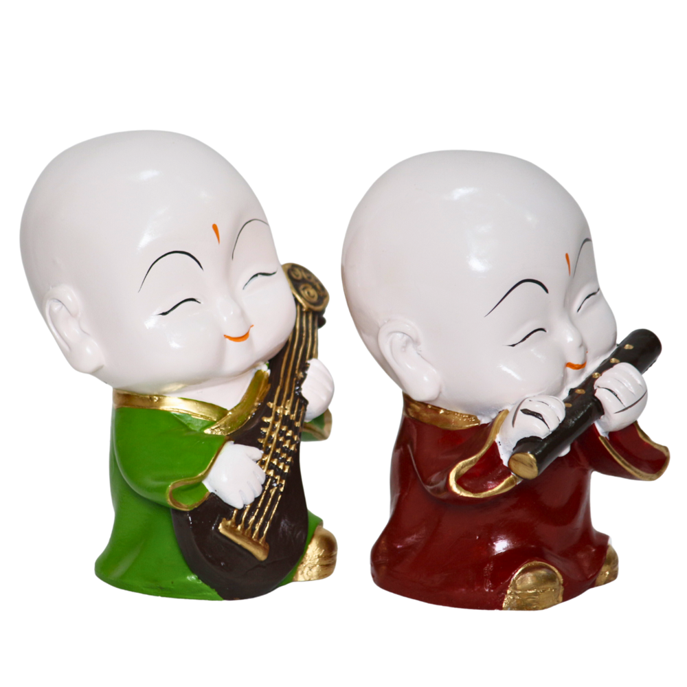 Set of 2 Monks Statue