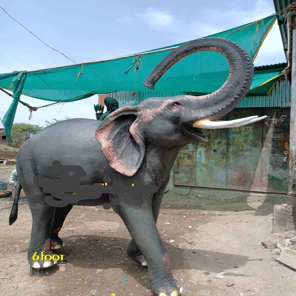 Fiber Elephant Statue - Color: Original