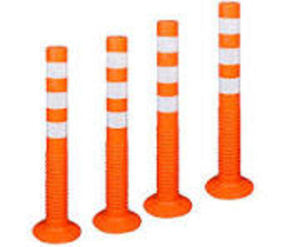 Flexible Spring Post - Pu Material, 750 Mm Dimensions, Orange Color | Manual Traffic Control, Non-flexible Design, Lightweight At 1 Kg