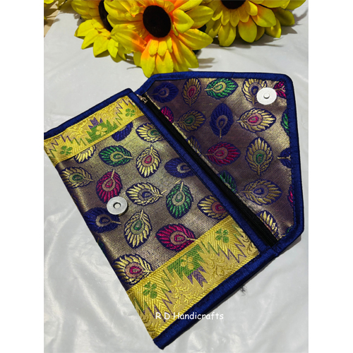 Ladies Banarasi Silk Envelope Clutch