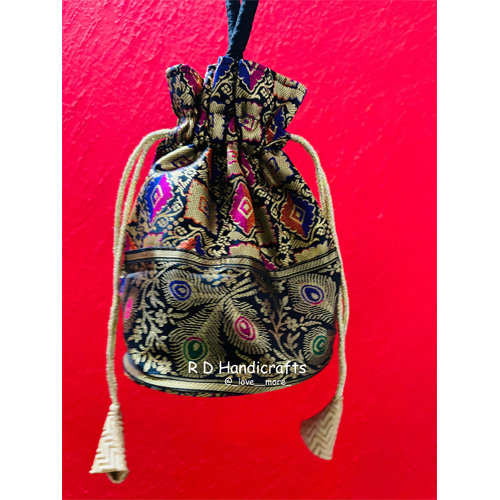 Brocade Potli Bag - Color: Blue