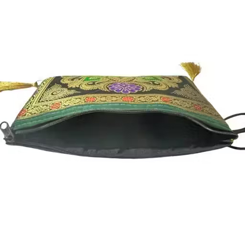 Green Banarasi Brocade Money Pouch