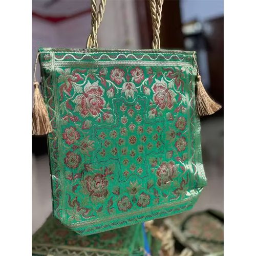 Ladies Banarasi Bag - Color: Green