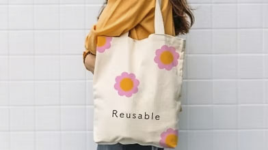 Cotton Tote Bag with Bottom Gusset