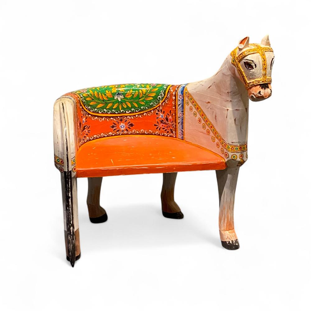 ANTIQUE PAINTED HORSE CHAIR