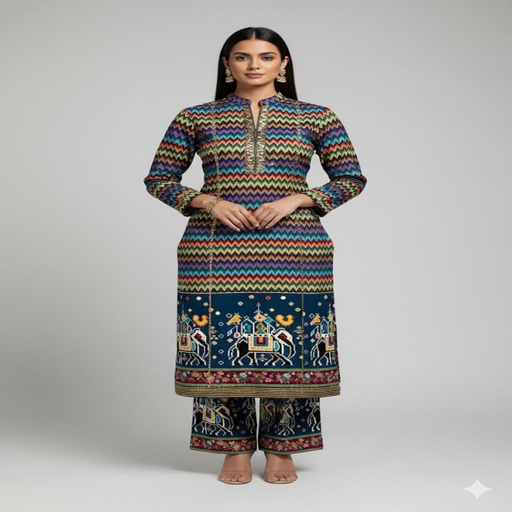 Jacquard Ikat Pattern Fabric ,Designer Fabric