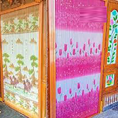 Printed Pleated Mesh Window - Color: Multicolor